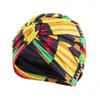 Etniska kläder Satinfoder Twist Knot Muslimsk kvinnor Bonnet Hijab African Print Chemo Cap Underscarf Turban Beanies Arab Hat Femme headwrap