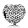 Losse edelstenen originele Pave Open My Enchanted Heart Lock Your Promise Family Clip Charm Bead Fit 925 Sterling zilveren armband