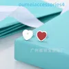 2024 Jewelry Designer Brand Stud White Copper 925 Silver Needle New Enamel Heart Shaped Diamond Studs Female Plum Blossom Ear Plug with Stamp