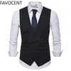 Mens Suit Vest Fashion Slim Fit Thin Plaid Men Waistcoat Tops Business Man England Style Man Leisure Suits 240312