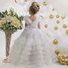 Mädchenkleider Wunderschönes Prinzessin-Fancy-Event-Blumenkleid für die Hochzeit Mehrstufiger Tüll Kinder Erstkommunion Besonderer Mädchentag