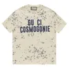 Women's T-Shirt designer High version 2023 Spring/Summer New Luxury Fashion GU Home Chest Full of Stars Printed Men's and Loose Short sleeved T-shirt 7E97