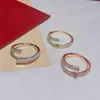 Bagues de créateurs pour femme diamants bague à ongles en argent sterling couple bagues d'amour bijoux mode classique or rose argent Saint-Valentin promesse de mariage cadeau NonAllergi ca