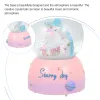 Lådor Crystal Ball Music Box Decorations Automatic Snowing Unicorn Glass Musical Globe Harts