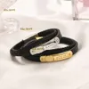 Pulseira de marca de moda pulseira de ouro de luxo com impressão de letras de designer para mulheres aço inoxidável banhado a ouro 18K ideal para joias de casamento presentes de amor romântico