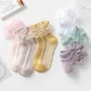 Kids Socks New Baby Girls Socks Kids Girl Frilly Lace Tutu Socks Cotton Children Dance Princess Sock Flowers Ruffled Solid Ankle Socks YQ240314