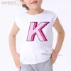 T-Shirts T-Shirt Jungen T-Shirts Rosa S R Kinder T-Shirt Rot Y V W Buchstaben Grafik T-Shirts Baby Mädchen Tops für Mädchen-Kleidung Kinder Kleidung ldd240314