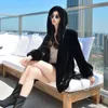 Whole Women's 2023 New Block Medium Long Hooded Five Wave Tail Haining Mink Fur Coat 1613