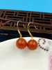 Boucles d'oreilles SHILOVEM 18K or jaune véritable naturel sud rouge AGATE bijoux fins plante de mariage cadeau de noël YZE9.59.5NH