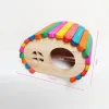 Gaiolas hamster escapar casa brinquedo pequena casa paisagismo suprimentos de madeira singlebedroom log cabine urso dourado anão hamster ninho