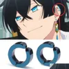 Ohrmanschette Die Fallstudie von Vanitas Ohrstecker Vanita Same Blue Bone Clip für Männer Edelstahl Schmuck Cosplay Custom Drop Deliv Dhs1C