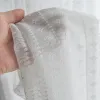 Rideaux transparents à rayures blanches, Design romantique à volants, en Tulle filtrant la lumière, pour chambre à coucher, rideaux de baie vitrée française