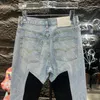 dp2353 DEPT.Hoge kwaliteit herenjeans Distressed Motorcycle biker jean Rock Skinny Slim Gescheurde gatstreep Modieuze slangenborduurwerk Denim broek