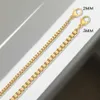 Chain EManco 2MM Stainless Steel Box Chain Bracelet Womens Gold Bracelet Charming Friendship Bracelet Womens Jewelry Gift 240325