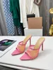 Buty sukienne 12 kolorów damskie sandały na wysokim obcasie - marka projektów damskich splatane slajdy siatkowe pompki skórzane podeszwa wewnątrz kapcie otwartego palca