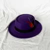 Pena pequena borda plana chapéu chapéus de feltro masculino feminino fedora boné feminino fedoras masculino trilby festa bonés