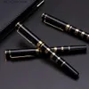 Fountain PenS Fountain Penns Metal Portable Trim Office Black Golden 0,5mm 1,0 mm Gift Fountain Pen Q240314