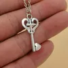 10Pc Alloy Antique Silver Fashion key Pendant Necklace For Men & Womens Jewelry Accessories A-860d