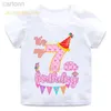 T-shirts Fille Anniversaire Dessin Animé T-shirt pour Filles T-shirt numéro 2 3 4 5 6 7 8 Graphique Enfants Vêtements Garçons Lettre Imprimer Été À Manches Courtes ldd240314