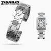 Luxe 316L Rvs armband Voor TANK solo polsbandje hoge kwaliteit merk horlogeband 16mm 17 5mm 20mm 23mm zilver color259k