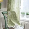 Gardiner Green Leaf Home Life Decoration Curtain American Style Semiblackout Cotton Linen Living Room Bedroom Transcen Fringe Gardin