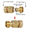 Connectors Garden Hose Quick Connectors Solid Brass 3/4 Inch GHT Thread Easy Connect Fittings NoLeak Water Hose Male Female Pack