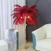 Floor Lamps Nordic Ostrich Feather Led Lamp Resin Body Standing Lights For Living Room Modern Luxury Bedroom Home Decor Lustre