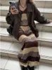 Рабочие платья Harajpee Легкий комплект в зрелом стиле Ретро Супер красивое пальто из искусственной кожи Женское трикотажное платье Ранняя осень Модные комплекты из двух предметов