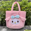 Mochilas de pelúcia Kuromi Olá Bolsa de maquiagem portátil Melody Cinnamoroll Pochacco Desenhos animados japoneses 30cm Lancheira Loja P Toy Drop Delivery Otdn0