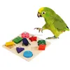 Andere Vogelbedarf, Lernspielzeug für Haustiere, interaktives Training für Papageien, buntes Holzblock-Vogel-Puzzle-Spielzeug-Zubehör