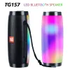 TG157 LED Flashing Light Speaker Portable With Rope Outdoor Loundspeaker 1200 mAh Fabric Waterproof Subwoofer FM Radio