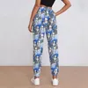 Kadın pantolon serin papağan jogger kadın bütçesi mavi desen rahat joggers bahar grafik sokak giyim büyük boy pantolon hediye