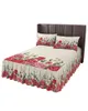 Jupe de lit avec fleurs de Rose et d'eucalyptus, couvre-lit élastique avec taies d'oreiller, housse de matelas, ensemble de literie, drap