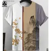 T-shirts voor heren Vintage heren T-shirt Zomer Casual kleding voor mannen Strepen Print Kort Slve Tops Mode Ronde hals Sweatshirt Dagelijks Ts Y240314