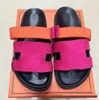 Pantoufles Designer Hommes Femmes Diapositives Sliders d'été Sandale Chaussures Classique Casual Pantoufle Plage Véritable Cuir Top Qualité Luxe Daim Cuir Pantoufles Taille 35-45