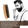 Hair Brushes New Boar Bristle Beard Mustache Brush Military Hard Round Wood Handle Antistatic Peach Comb Hairdressing Tool For Men Gi2 Otqep