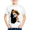 Anime Imprimer Enfant Luffy Enfance Enfants T-shirts Enfants D'été À Manches Courtes T-shirts Garçons Filles Tops Drôles Bébé T shirtoHKP2297 240313