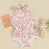 Clothing Sets Baby Girls Rompers Flower Rabbit Print Sleeveless Tassel Infant Bodysuits Summer Easter Clothes Jumpsuits