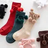 Детские носки 0-5 лет, осень-зима, гольфы для девочек, рождественские носки с вишневым шариком для девочек, детские хлопковые носки, длинные детские носки YQ240314