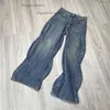 Heren jeans golvend voor mannen en vrouwen blauw gewassen zware stof extra groot formaat mode