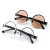 Sunglasses Unisex Reading Glasses Vintage Simple Crystal Round Frame Presbyopia Eyeglasses Clear Lens Finished Optical Eyewear Diopter