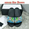 Designer slippers flat Scuffs sandals rubber slides pink black floral Canvas green blue flowers mens luxury slipper womens fashion summer slide sandal beach shoes