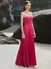 Casual Dresses Ailigou 2024 Summer Women's High Quality Rose Red Sexy Strapless Slim Fit Long Dress Elegant Celebrity Party Evening