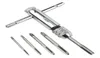 Outils à main Clé de support de robinet à cliquet réglable en argent avec 5 pièces M3M8 3mm8mm filetage de vis à machine bouchon métrique en forme de T 5005700