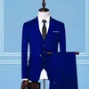 Ternos masculinos de negócios formais casamento 3 peças vestido terno conjunto casaco/masculino cor sólida 2024 blazers jaqueta calças colete