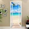 Наклейки ПВХ Самоклеящаяся наклейка на дверь Окно Песчаный пляж Морской пейзаж 3D фото обои Фреска Гостиная Спальня Дверь украшения наклейки
