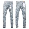 Paarse nieuwe jeans American High Street Trendy Brand Fashion Letter Gedrukte broek jeans