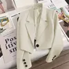 WPTCXH Office Croped Blazers Spring Women Street Long Sleeve Suit Jacket Autumn Winter Fashion Women Blazer Versatile 240229