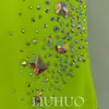 LIUHUO Customize Colors Rhythmic Gymnastics Leotards Girls Women Competition Artistics Gymnastics Performance Wear Crystals Yellow