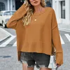 Damenpullover Mode Frauen 2024 Herbst Winter Langarm Top Lose Kurze Pullover Übergroße Pullover Streetwear Strickwaren Tops